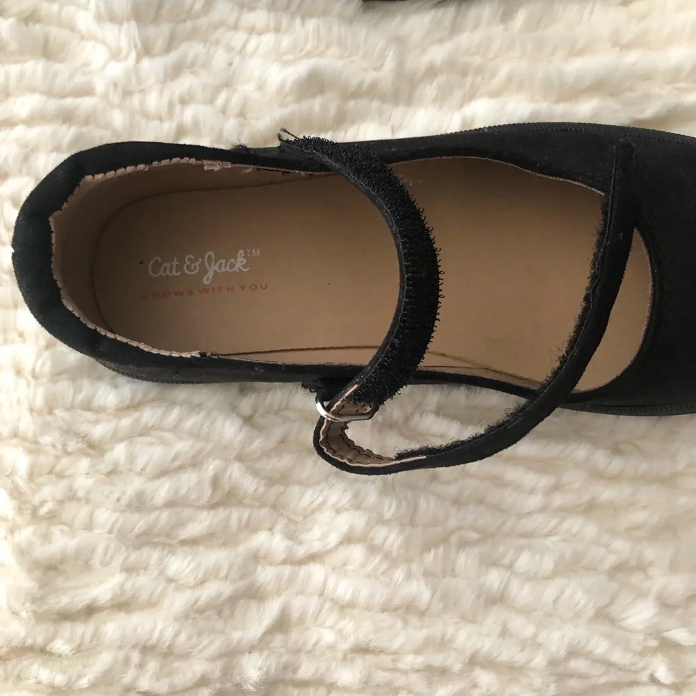 Cat & Jack Olympia Shimmery Black Girls Mary Jane Shoes-size 1